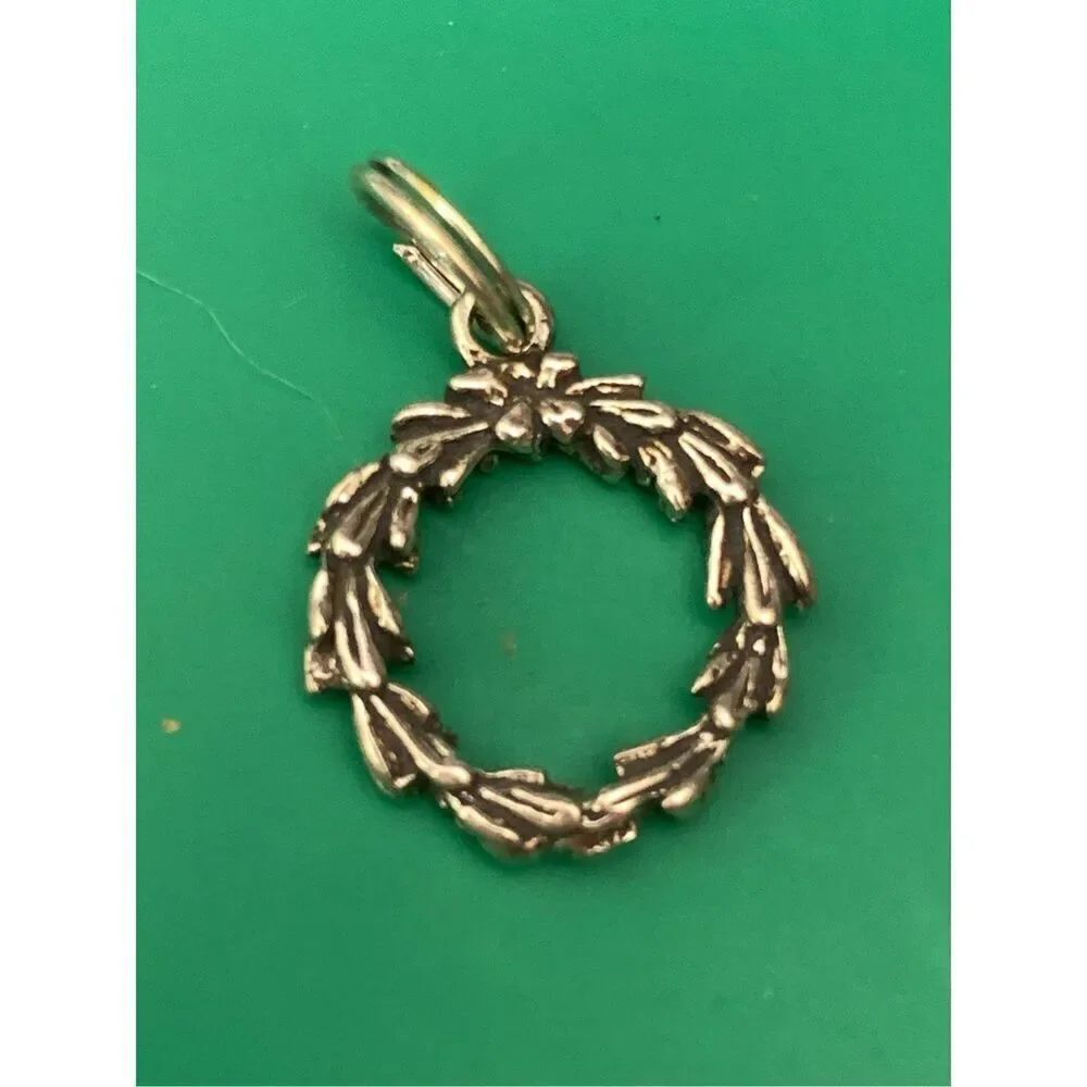 Wreath Sterling Silver Jewelry Charm #holiday